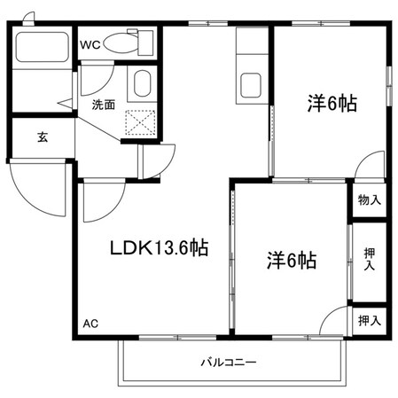 ライフタウン・県央Ａの物件間取画像